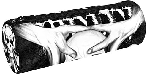 Fishbone Skelett Canvas Stift Federmäppchen Münze Geldbörse Kosmetik Make-up Tasche für Student Schreibwaren Schule Büro Aufbewahrung, Multi#03, 20x6.3cm/7.9x2.5in, Federmäppchen