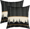 Bär Kissenbezug Kissenhülle Jungen Wild Tiere Kissenbezüge 45x45cm 2er Set Kissenbezüge Kinder Natur Wildtiere Bär Sofakissen Couchkissen Botanischer Baum Plaid Grid Drucken Braun Dekokissens