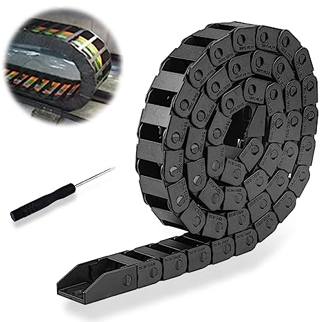 Nizirioo Schleppkette 15 X 30mm, Kabelschleppkette 1m, Hochwertige Energiekette Schwarz Verstärktes Nylon Kabelkette Kabel Zugkette Drahtträger Zur Kabelführung Für 3D-Drucker Und CNC-Maschinen