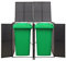 Tidyard Abri pour Poubelle à roulettes Abri à Poubelle Jaridn Cache Poubelle Extérieur Résine tressée Noir 140x80x117 cm