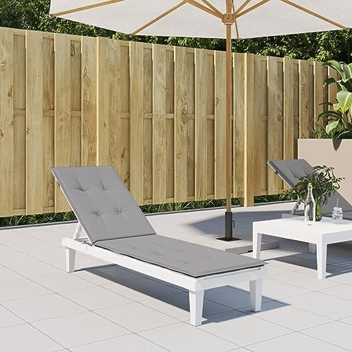 LAPOOH Liegestuhl-Auflage, Hollywoodschaukel Auflage, Sonnenliege Auflage, Gartenliege Auflage, Liegenauflage, Deckchair Auflagen, Grau (75+105) x50x3 cm