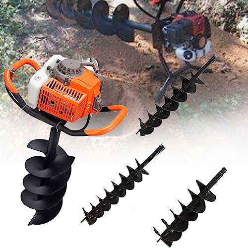 ZUMAHA 63cc Petrol Earth Auger, Posthole Diggers,Post Hole Digger Gas Powered, Hole Digger For Planting, With 3 Auger Drill Bits(5 & 6 & 8)