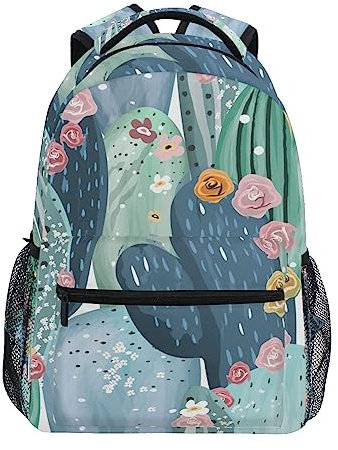 Schöne Sukkulenten Kaktus und gelbe Blumen Rucksäcke für Mädchen Jungen Schulrucksack Kinder Schultaschen Leichte Student Grundschule Schule Reise Umhängetasche, siehe abbildung, One size