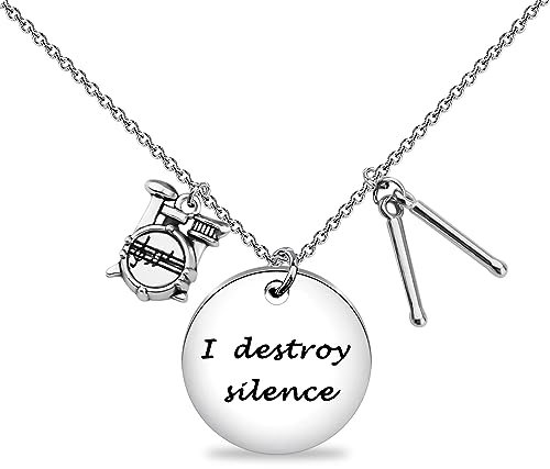 PLITI Schlagzeuger-Geschenk, Schlagzeug-Liebhaber, Halskette für Schlagzeugspieler, M, Edelstahl