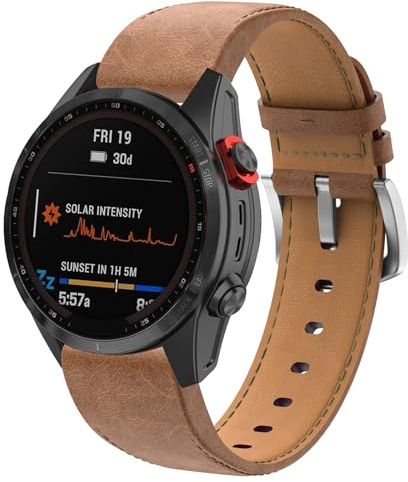 YASPARK Armband für Fenix 7S/Fenix 6S/Fenix 5S, 20mm Echtleder Ersatzarmband QuickFit Armband für Fenix 7S, Fenix 6S, Fenix 5S, Fenix 6S Pro, Fenix 5S Plus, Fenix 7S Sapphire Solar, Fenix 7S Solar