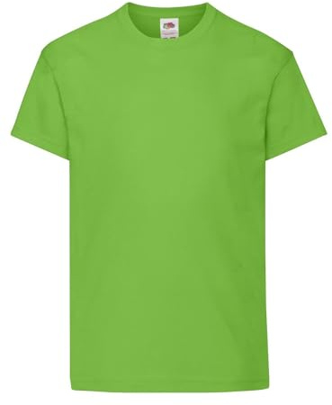 Generico Maglietta Bambini 9/11 Anni – 1 Pezzo – Colore Lime – Cotone 100% 145 g/m² – Unisex Manica Corta – Altezza 140 cm – Lunghezza 60 – Torace 92 – FRU 61-019-0