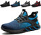 SUADEX Sicherheitsschuhe Arbeitsschuhe Herren Damen Leicht Arbeitsschutzschuhe Stahlkappenschuhe Atmungsaktiv mit Stahlkappe Blau 40 EU