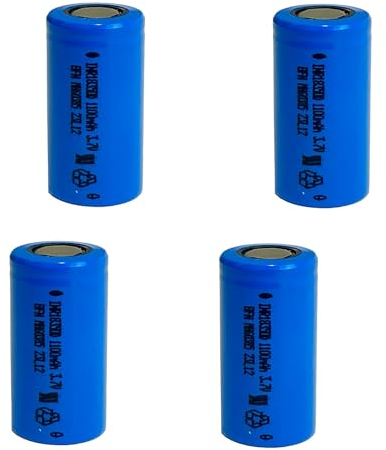 Enerpower 18350 Akku 4er Set 1100mAh 3,6V 18350 Batterie Akku Solar 10A (Flat-Top)