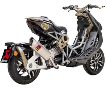 AKRAPOVIC Pot d'échappement arrière adaptable pour Italjet Dragster 125 ABS Dragster 200 ABS