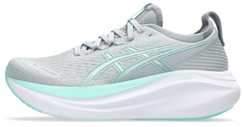 ASICS Women's Gel-Nimbus 27 Running Shoe, Piedmont Grey/Illuminate Mint, 40 EU