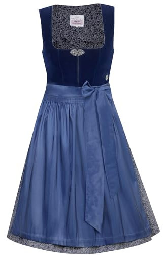 MarJo Samt Dirndl Elisabeth 697758 | Azurblau 58cm (DE/NL/SE/PL, Numerisch, 42, Regular, Regular)