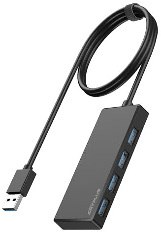 ANYPLUS USB Hub, Multiport USB Splitter Adapter, 0.6M Langes Kabel USB 3.0 Hub, USB Extender für Laptop, PC, iMac, Surface Pro, MacBook, Mac Pro, Flash Drive, XPS, Maus, HDD