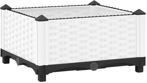 Homgoday Jardinera elevada 40 x 40 x 23 cm de polipropileno, mueble jardinera rejilla para jardín, jardinera de exterior, jardinera balcón