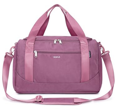 ECOHUB 20L Handgepäck Tasche, für Ryanair handgepäck 40x20x26, Faltbare Reisetasche Handgepäck Flugzeug, Wasserabweisend Sporttasche mit Schultergurt, Weekender Tasche Herren Damen(Rein Rosa)