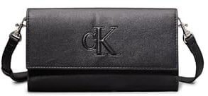 Calvin Klein Jeans Damen Sculpted Long FOLD S Lange Geldbörse, Schwarz