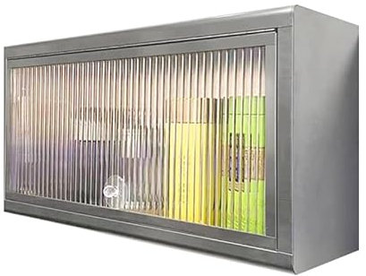 Edelstahl-Wandhalterung, Küche, Speisekammer, Organizer, Schrank mit Klapptür, Hängeschrank für Esszimmer, Badezimmer, Schlafzimmer, Silber (60 x 30 x 25 cm)
