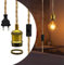Suspension Luminaire en Laiton Vintage, Douille Ampoule E27 avec Corde Chanvre Câble 5.1m, Salon Lustre Chambre, Compatible avec Abat-jour, DIY Lampe Suspendue Industrielle, Luminaire Intérieur