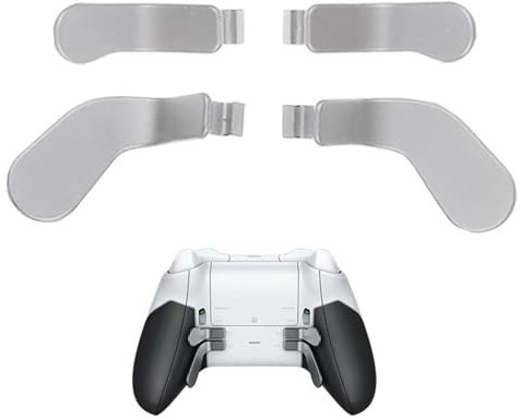 Metal Paddles Trigger Tasten Set Zubehör Kit,Langlebiges Controller Paddle,Controller Paddle,Steuergriff aus Metall,Controller Trigger Handle,Controller Metall Ersatzteile 4 Stück Silber Tokaneit