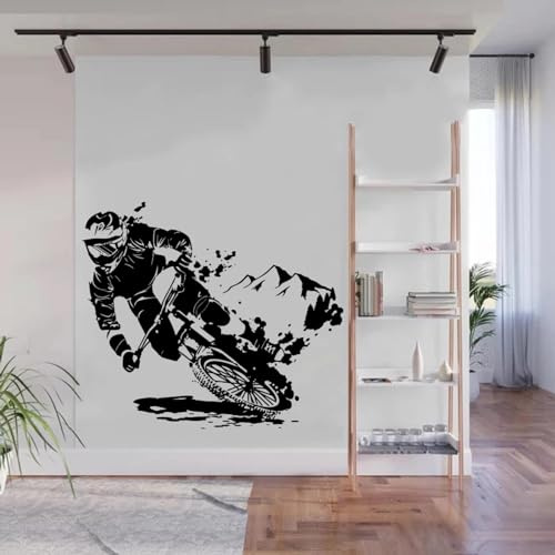 YOZYOOOZ Moderner MTB-Offroad-Fahrrad-Wandaufkleber, Mountain Offroad, Spielzimmer, Wohnzimmer, Schlafzimmer, Kinderzimmer, Vinyl, Heimdekoration