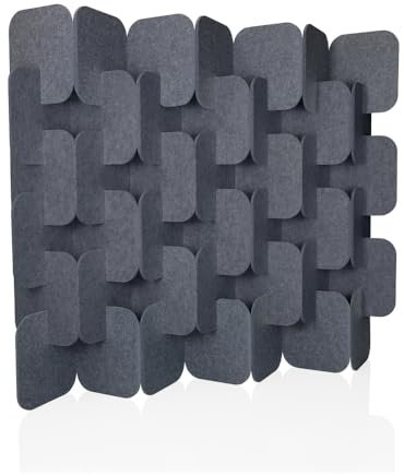 hjh OFFICE Akustik Trennwand 164x174 cm FLEXMIUT Plug 6er Set Stehwand erweiterbar, dekorativer Sichtschutz, Grau