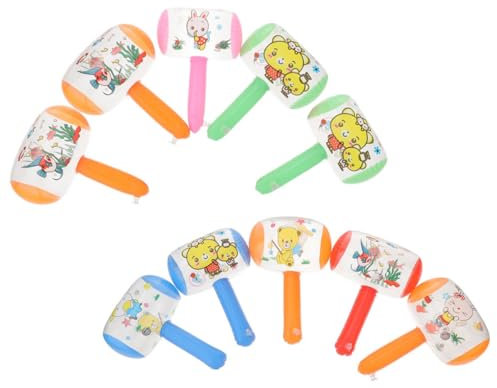 Warmhm Aufblasbarer Hammer Partyspielzeug Für Kinder Mit Glocke 8 Stück Buntes Kunststoff Hammerset Für Pool Geburtstage Halloween Und Cosplay