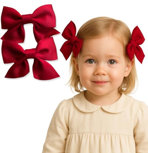 Confezione da 2 pezzi di fiocco mollette fiori, mollette fiori per capelli rosso, per donne, capelli spessi/sottili.