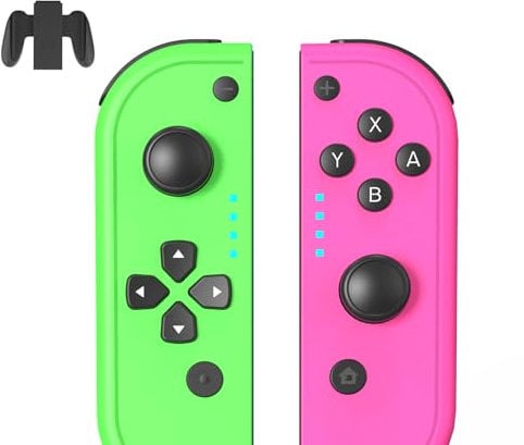 Manette pour Switch, Manettes Sans Fil Compatible Switch/Lite/OLED avec Double Vibration/Wake-Up/Axe Gyroscopique