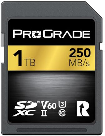 SD UHS-II 1TB Card V60 –Up to 130MB/s Write Speed and 250 MB/s Read Speed | For Professional Vloggers, Filmmakers, Photographers & Content Curators – By ProGrade
