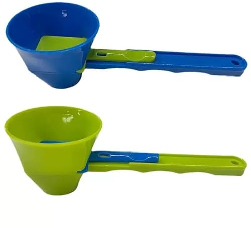 Sliding Measuring Spoons,2-Piece, for Milk/Coffee Powders. Scaled Handle Funnel Design integrates Measuring & Pouring for Precise, efficient Dry Powder handling.