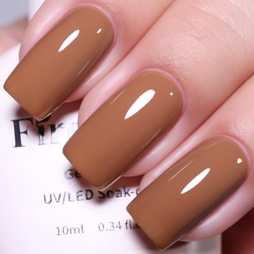 Firedeep 10ml Brown Fall Gel Polish Hema Free Soak Off Wear Resistant Nail Art DIY Salon Gift for Women 1Pcs