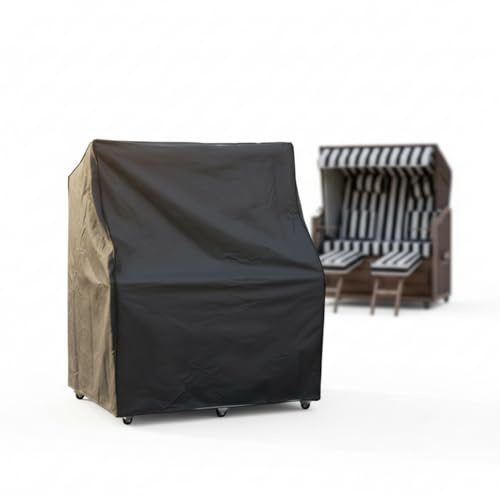 Mucola Schutzhülle für Gartenmöbel Abdeckung 160x160x90 cm Schwarz PE | Für Rattan Sitzgruppe, Gartentisch und Loungemöbel, aus 100 % Polyethylen, mit Kordelzug am Saum, leicht zusammenfaltbar