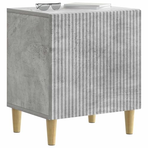 vidaXL Nachttisch 2 pcs Betongrau 43 x 34,5 x 50 cm Holzwerkstoff, Geräumiger Vintage-Nachttisch, ideal zur Wohnungsorganisation, rechteckiges Design, platzsparender Schrank