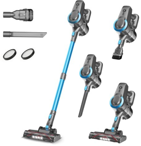 Remaldety Aspirateur Balai sans Fil, 30KPa & 2 Vitesses, Aspirateur sans Fil 175W, Aspirateur Léger, 55Min Autonomie, 6 en 1 Aspirateur Balai sans Sac pour Les Poils d'animaux, Tapis, Canapé, Voiture