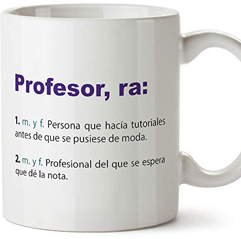 MUGFFINS Taza Profesor (Hombre)- Texto/Frases y Mensajes Alegres y Divertidos/Taza Regalo de Café para Desayuno - Cerámica 350 mL