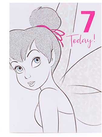 Disney Tinkerbell 7 Today 7th Birthday Greeting Card Disney Character Cards