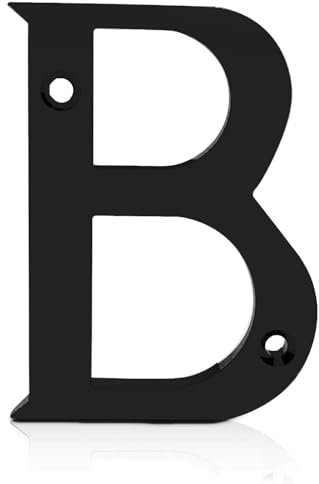 XFORT Matt Black Front Door Letter B, House Number Suitable for All Door Types including Wooden, uPVC, and Composite.