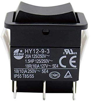 Interruttore a bilanciere industriale,HY12-9-3 On Off Arco elettrico ad un polo Abs Durevole Piccolo sicuro Industriale Facile da installare Interruttore ad arco per pulsante di barca