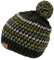 GURU SHOP Bommelmütze aus Nepal, Mütze aus Schurwolle, Wintermütze, Herren/Damen, Olivgrün/grau, Size:One Size