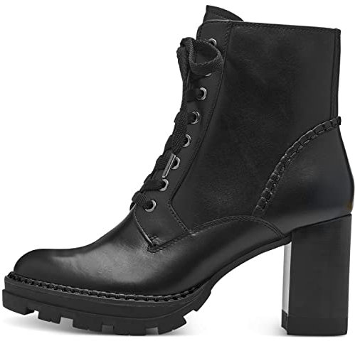Tamaris Damen Schnürstiefel, Frauen Stiefel,TOUCHit-Fußbett,uebergangsschuhe,schnürboots,halbstiefel,schnürung,Boots,Black,39 EU
