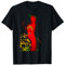 Offizielles Billie Eilish Red Foto Neon Black T-Shirt