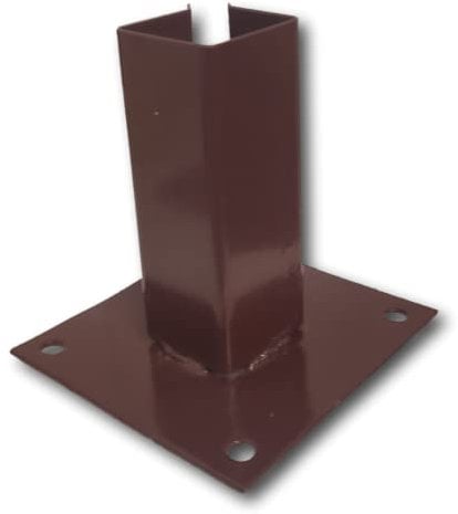 LLB Bolt Down Square Bracket for Pergola Posts Heavy Duty Red Powder Coated Post Fence Foot Base Support Size: 50mm x 50mm (2inch x 2inch) pack of 1