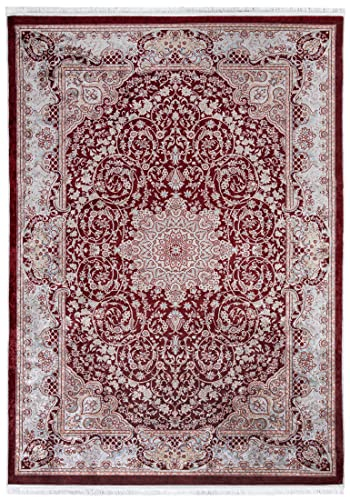 Mazovia Orientalisch Vintage Teppich - Kurzflor Waschbar - Weich Traditioneller Teppich für Wohnzimmer, Schlafzimmer, Esszimmer – Oriental Teppiche - Rot 200 x 300 cm