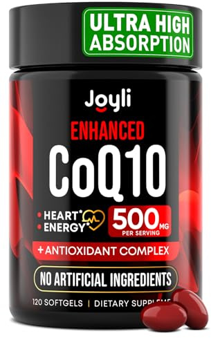 High Absorption CoQ10 500MG - Co Q 10 Supplement 120 Softgels for Heart Health&Energy Production - Enhanced CoQ10 Nutritional Supplements with Coenzyme Q10 - Alternative to Coq 10 400mg softgels