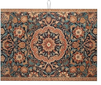 Abtropfmatte für Küche, saugfähig, antike, orientalistische Kunst, Theke, Abtropfgestell, Abtropfgestell, Mikrofaser, schnell trocknend, Abtropfmatte für Regal, Spüle, 45,7 x 61 cm