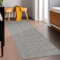 HomebyHome Wohnzimmerteppich Läufer Flur 80 x 250 cm Langlebig Robuster Teppich Cut-Loop Grau - Küchenläufer Schlingenteppich Bettvorleger Schlafzimmer Dekorativer Teppich Meliert Schlingenflor