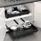 WISD Teleskopschublade - Ausziehbarer Schrank Organizer Mit 3 Schienen - Kein Bohren - Verstellbare Breite (32-48cm) - Schrank Schubladen Ausziehbar für Küche, Speisekammer, Bad (Schwarz, 2 Stück)