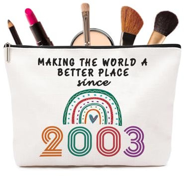 22nd Birthday Gifts for Her - 22nd Birthday Gifts Rainbow Cosmetic Bags, Personalised 22 Year Old Girl Present Keepsake for Best Friend, Sister, Daughter, Gifts for 22 Year Old Female