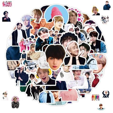 2 X 50 Stück Kpop BTS Aufkleber, BTS Sticker Set, Kpop Stickers, Süße BTS Aufkleber Pack, Graffiti Wasserdichte Vinyl Sticker, kpop Fans Aufkleber für Laptop, Scrapbook, Skateboard, Gepäck