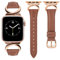 TOYOUTHS Lederarmband kompatibel mit Apple Watch Armband 41mm 40mm 38mm 42mm Damen, Schlank Elegant Dressy Armbänder mit C-förmiger Schnalle für iWatch Serie 10/9/8/7/SE/6/5/4/3/2/1, Braun/Rose Gold