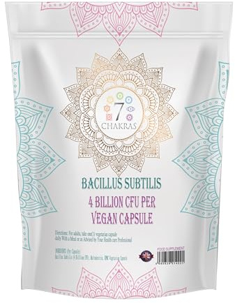 7C Bacillus Subtilis, 60 Capsules, 4 Billion CFU Spore Formula | Spore Forming Formula | 4 Billion CFU per Capsule | Daily Supplement | Non-GMO, Gluten & Allergen Free | Made in the UK